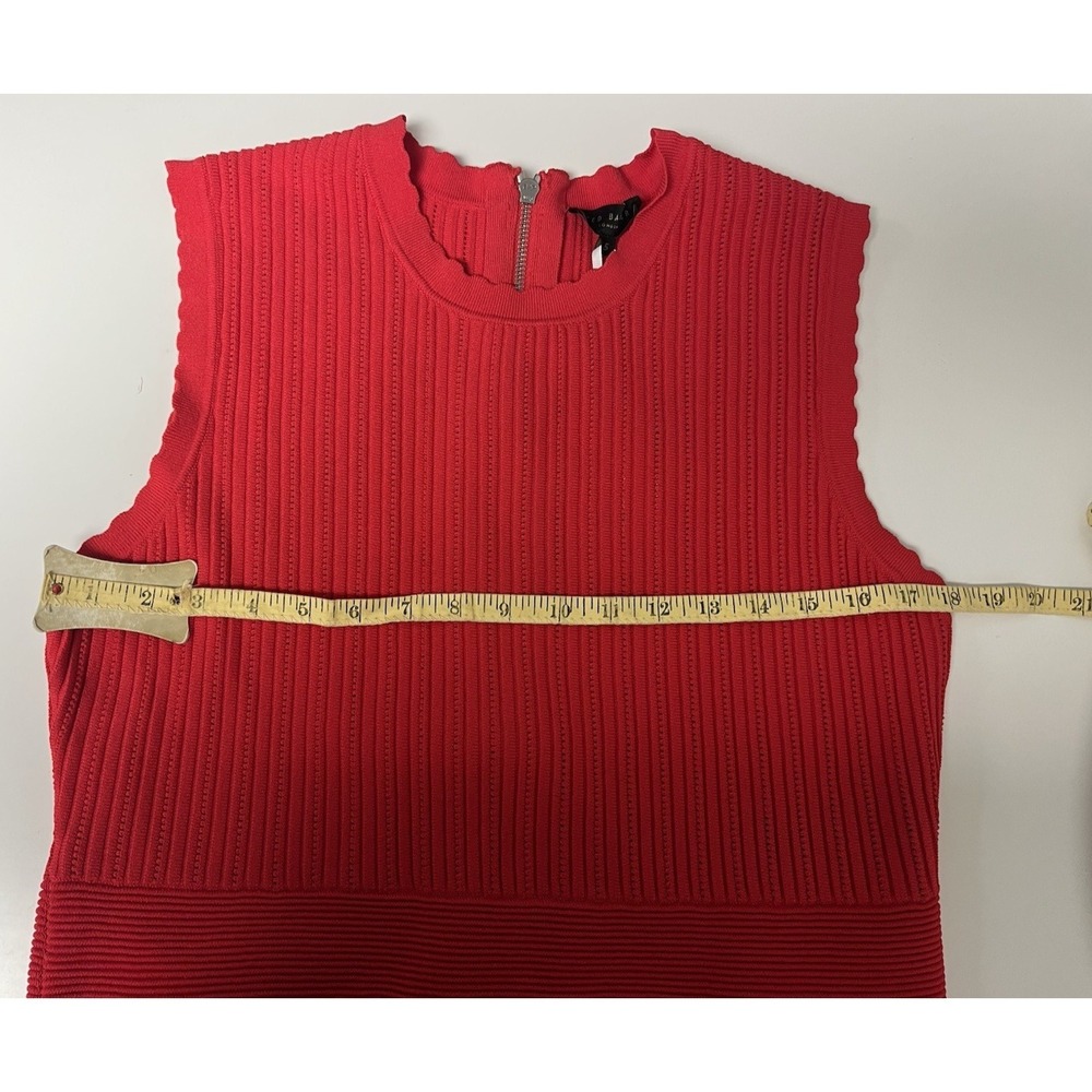 NWT Ted Baker Kamylia Knit Skater Dress 5 Red Career Interview Textured Stretch - Picture 7 of 15